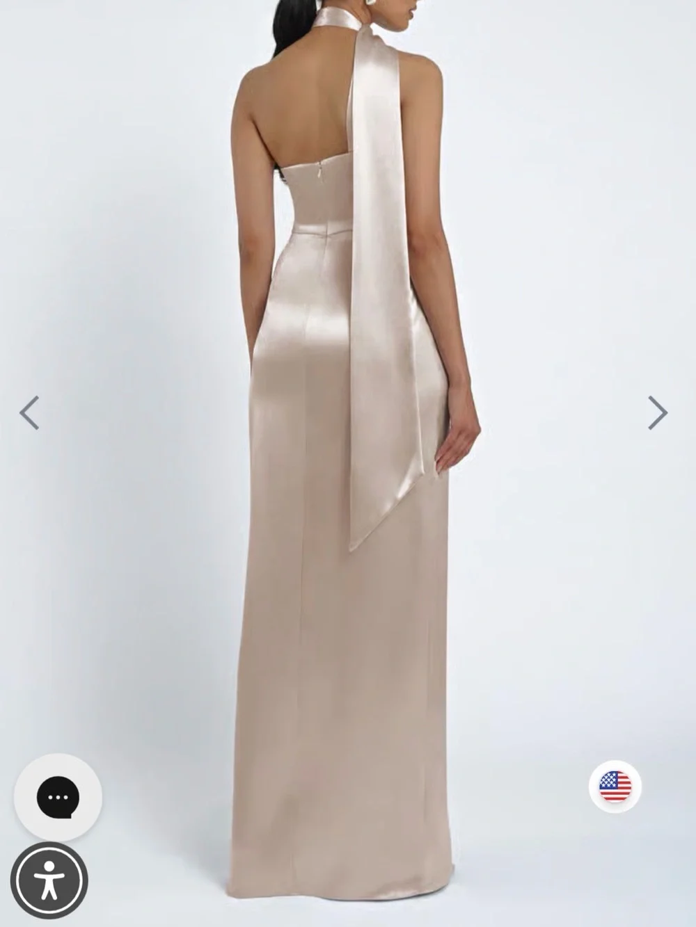 Jenny Yoo One-Shoulder Satin Gown in Champagne-Blush - Picture 3 of 4